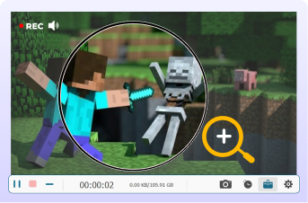 Magnify Glass in FonePaw Game Recorder