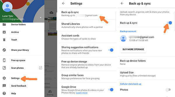 backup contacts on google