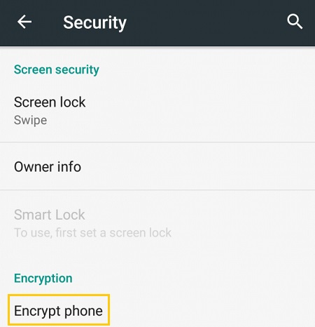 Encrypt Phone on Android