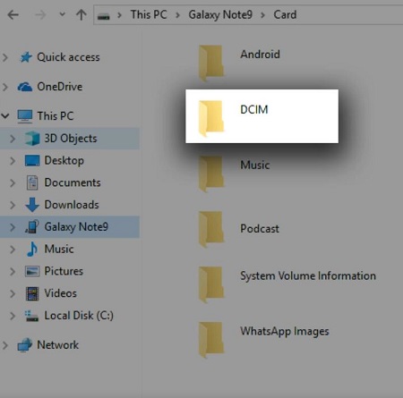Transfer Files from DCIM Folder