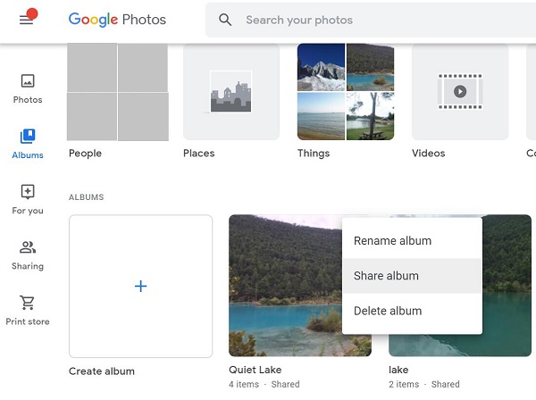 Share Google Photos Album