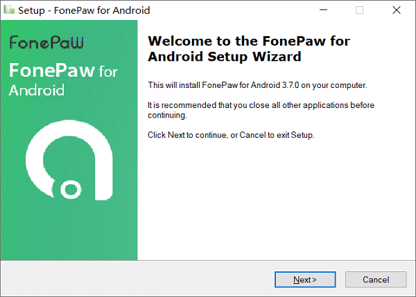 Setup Wizard of FonePaw Software
