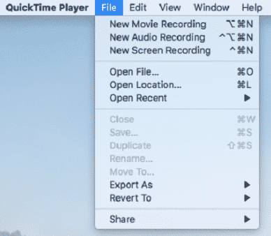 Quick Time Player Save Video As