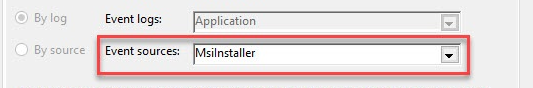 Select Event Sources with MsiInstaller