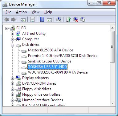 hard disk in device manager