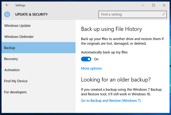 Windows 10 Backup