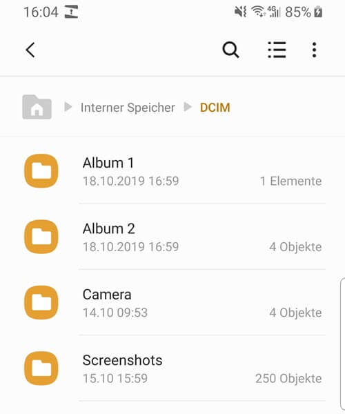 Album im DCIM-Ordner Android