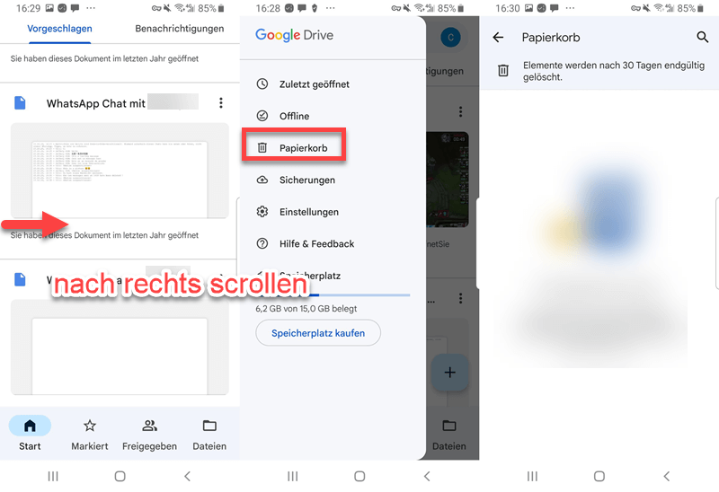Android Daten retten von Google Drive
