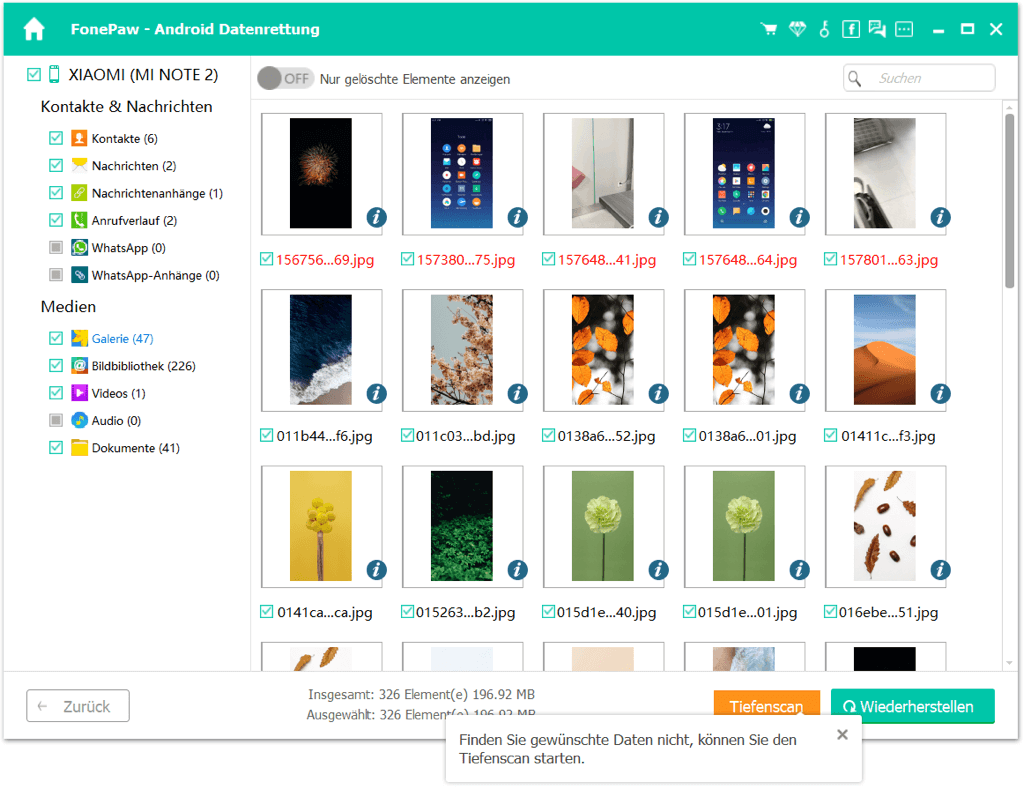 Xiaomi gelöschte Fotos wiederherstellen