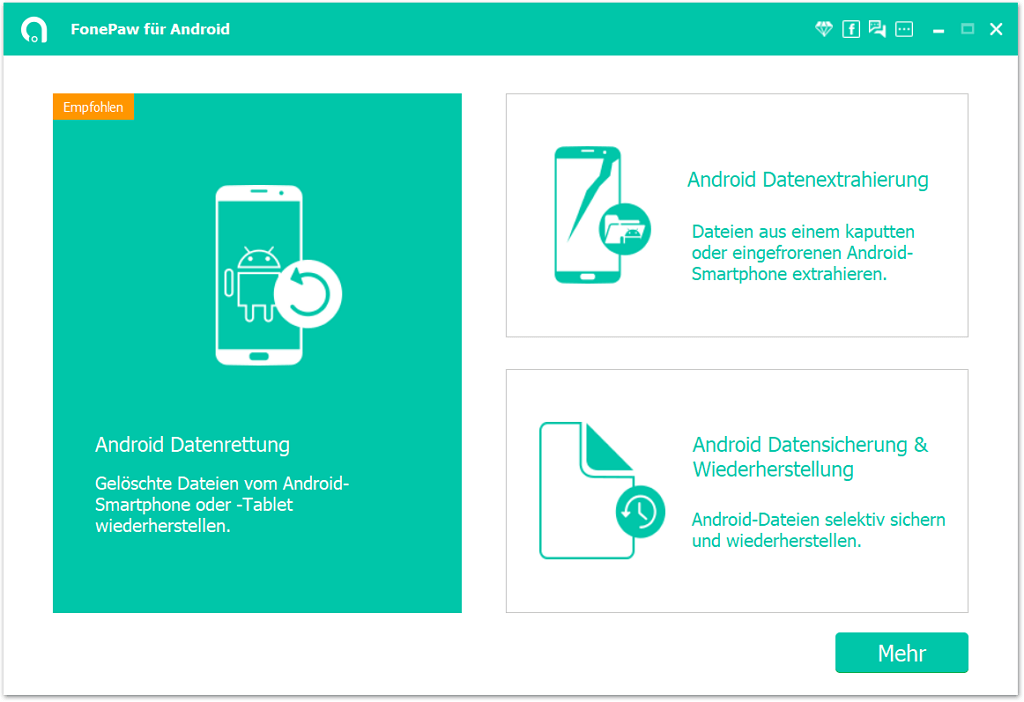 FonePaw für Android öffnen