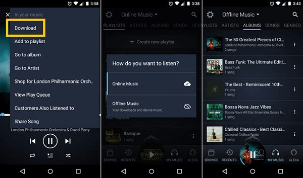 Amazon Prime Music Download auf iPhone Android