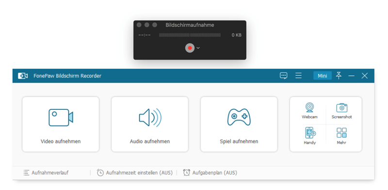 FonePaw Bildschirm Recorder mit QuickTime vergleichen