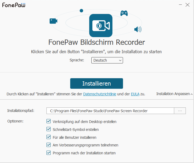 FonePaw Setup Assistent