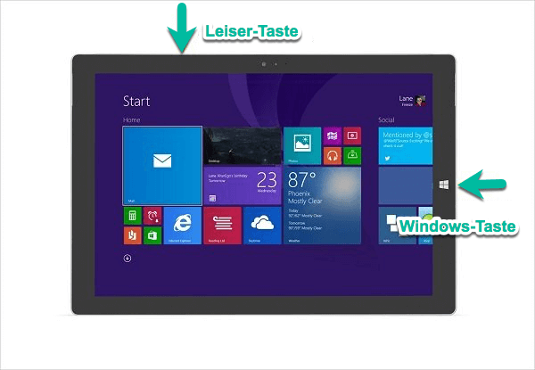 Screenshot Surface Pro Tastenkombination