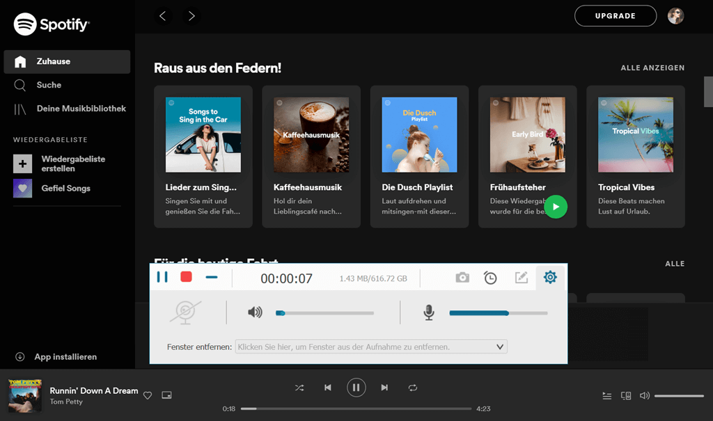 Musik von Spotify aufnehmen