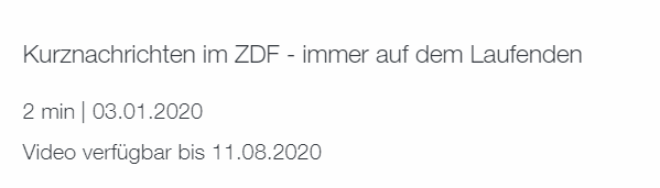 Verfügbares Datum ZDF-Videos