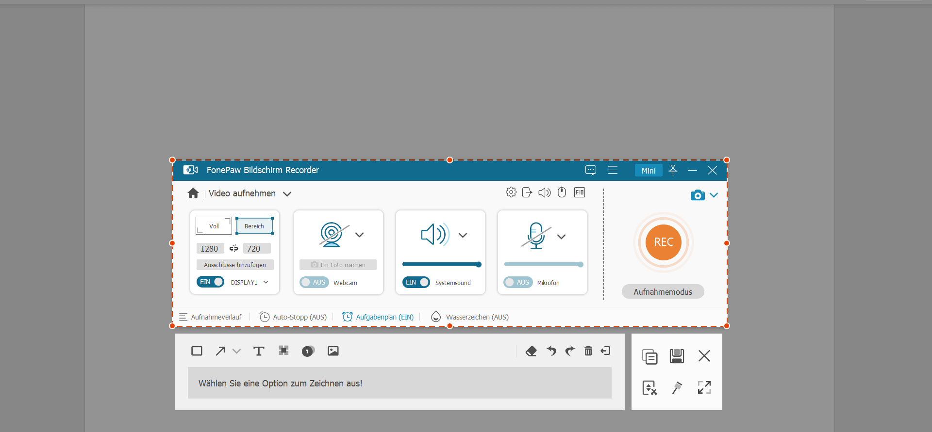 Screenshot auf HP bearbeiten