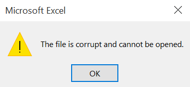 Die Datei ist beschädigt und kann nicht geöffnet werden