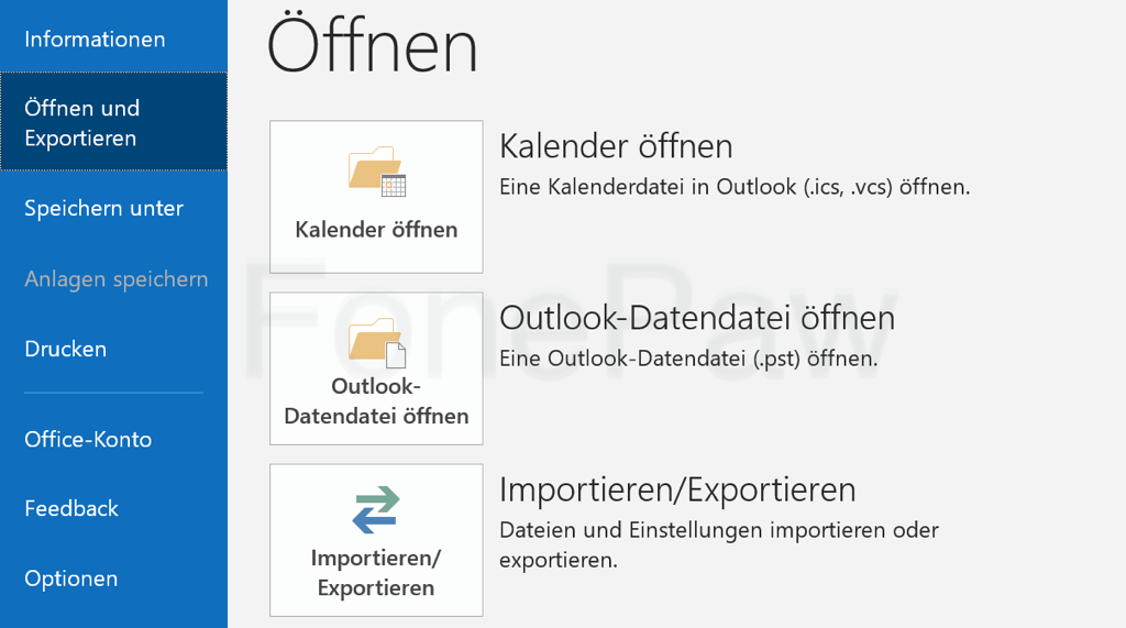 Outlook Datendatei importieren