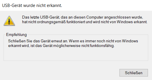 USB Stick wurde nicht erkannt Windows 10