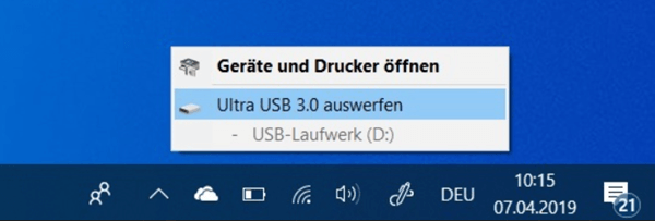 USB sicher auswerfen