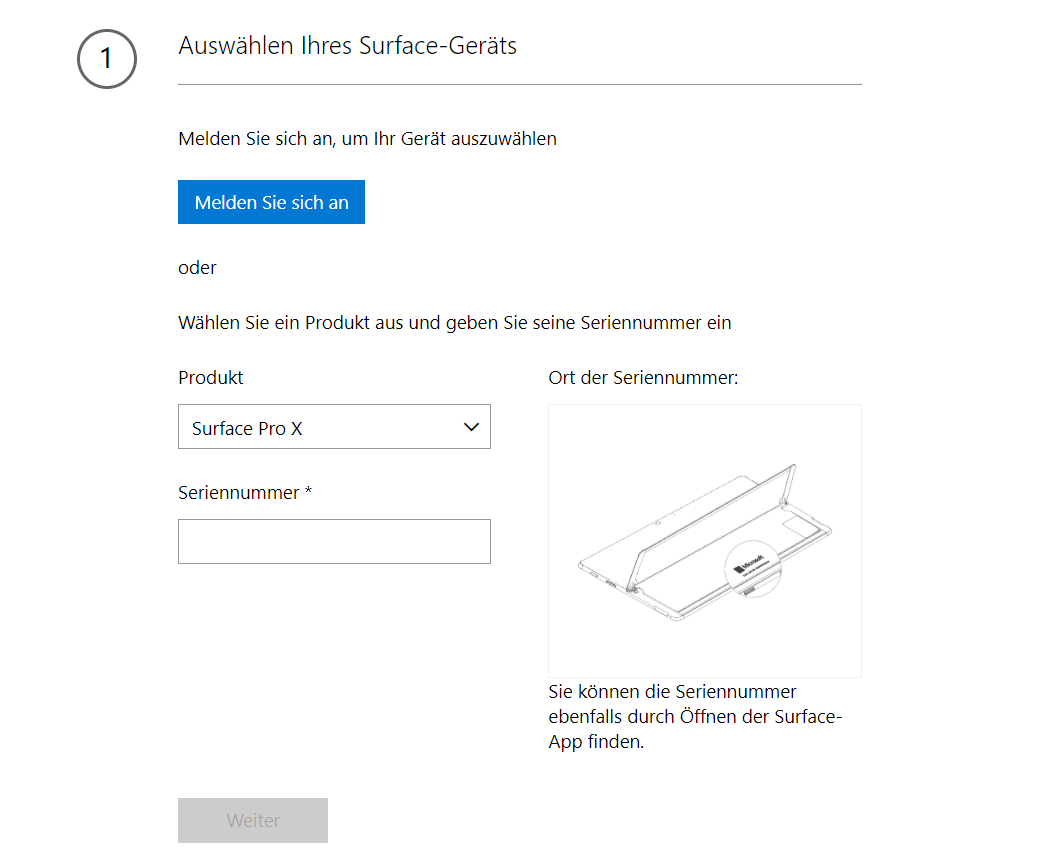 Wiederherstellungsabbild herunterladen Microsoft Surface