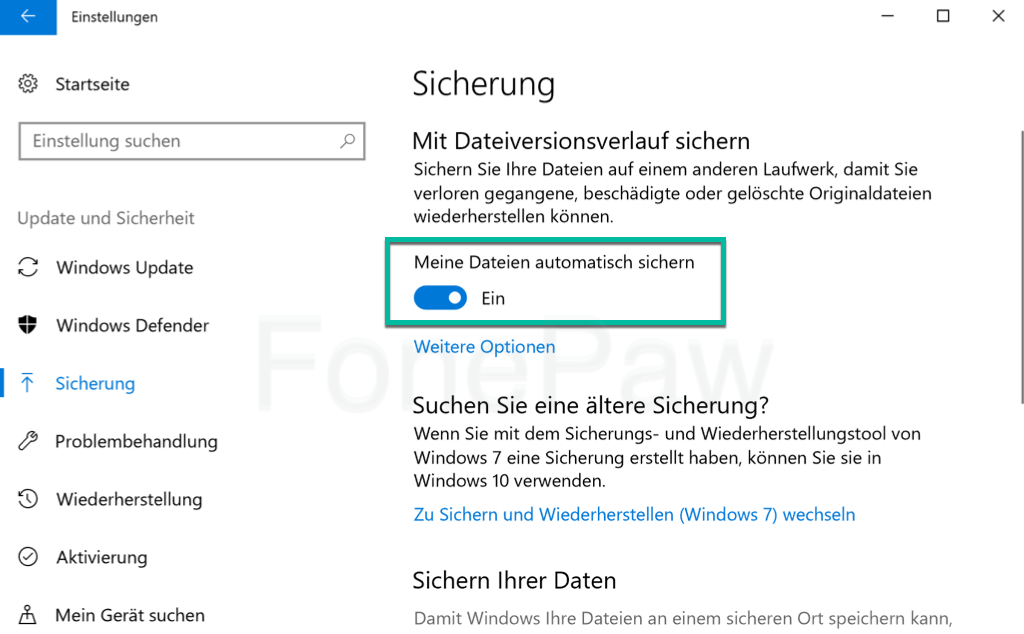 Windows Meine Dateien automatisch sichern