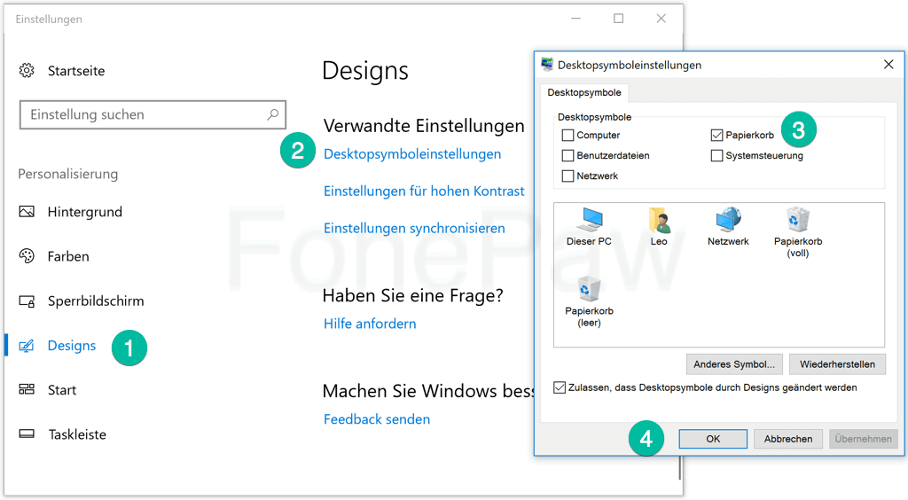 Gelöschten Papierkorb wiederherstellen Windows 10