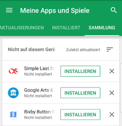 Apps wiederherstellen Google Play Store