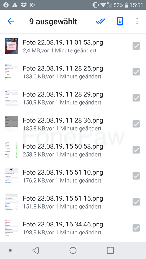 Fotos von Dropbox aufs Handy speichern