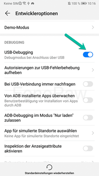 Android USB Debugging aktivieren