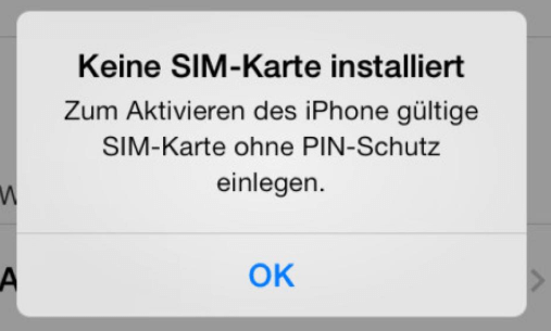 iPhone Keine SIM-Karte installiert