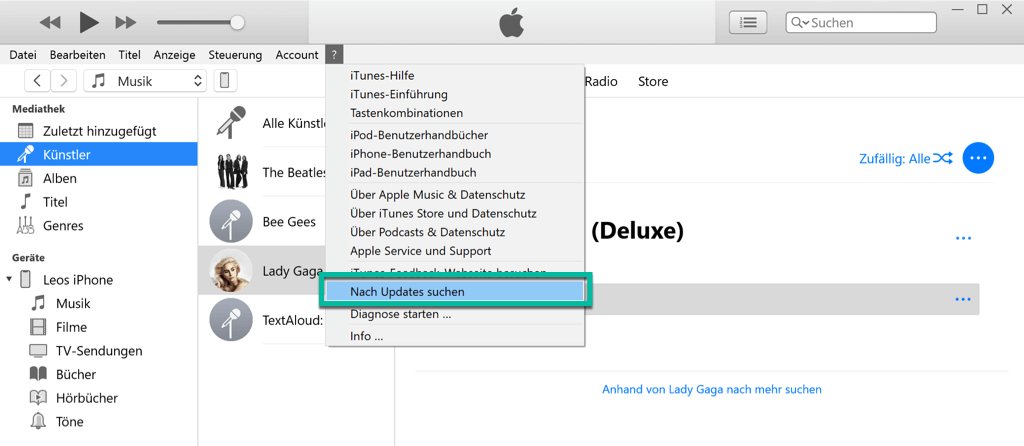iTunes Nach Updates suchen PC