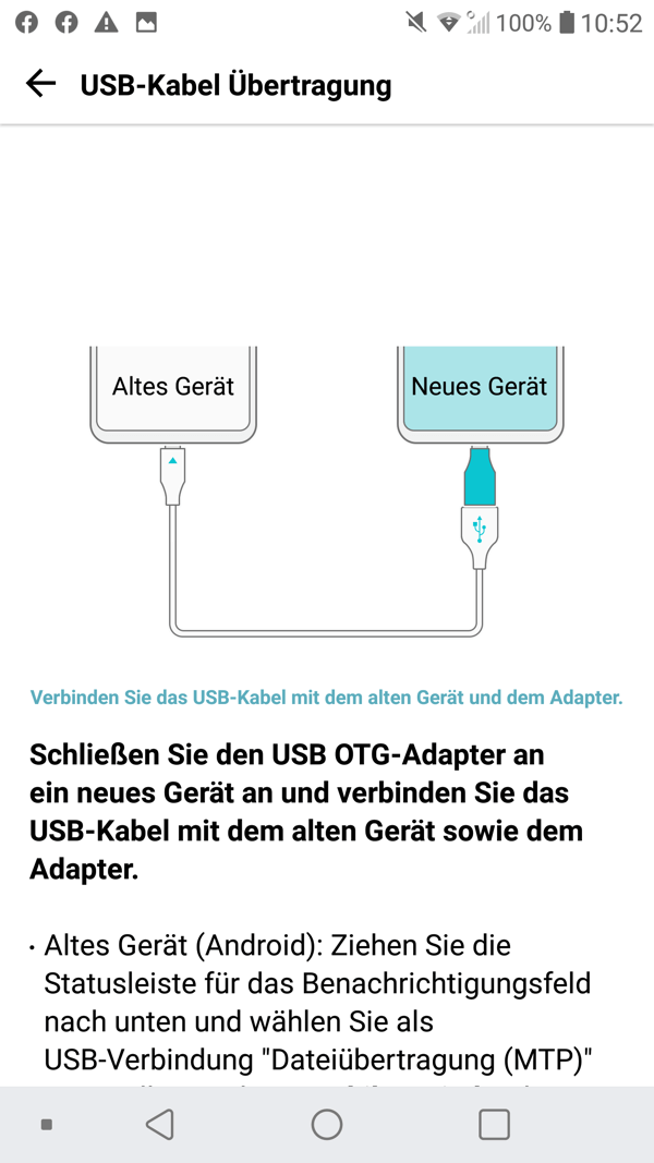 LG Mobile Switch USB-Kabel Übertragung