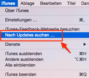  Nach Updates suchen iTunes Mac