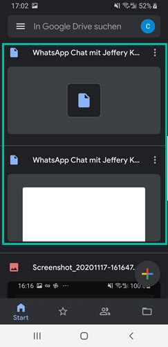 WhatsApp Chat exportieren Google Drive