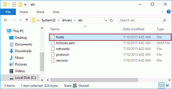 Hosts Datei finden auf dem Computer