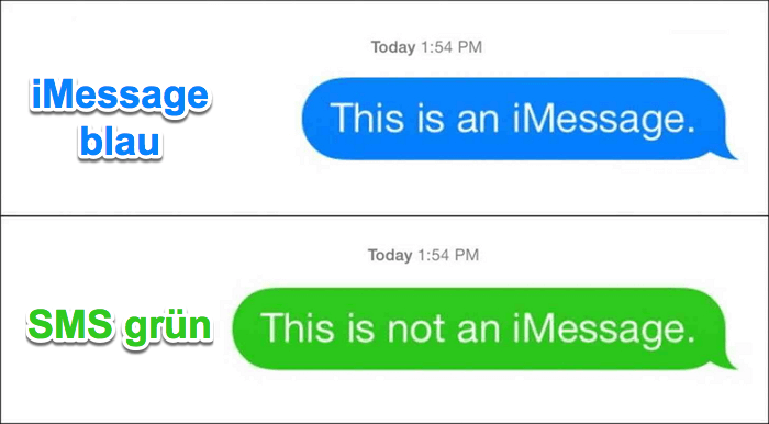 iMessage SMS Unterschied