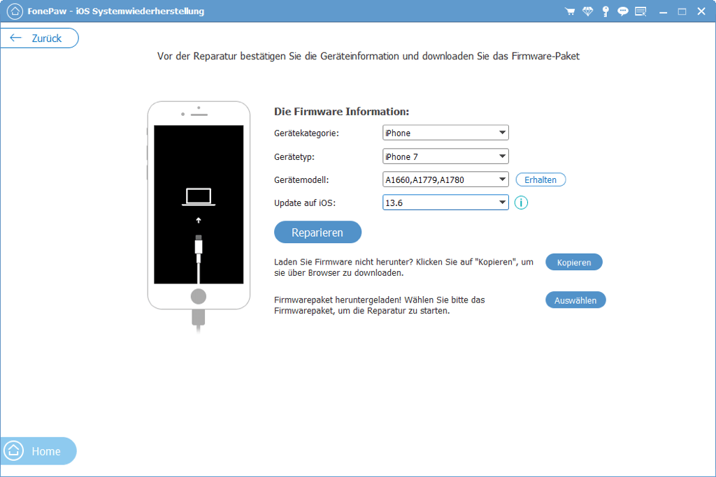 iOS Firmware für die Reparatur herunterladen