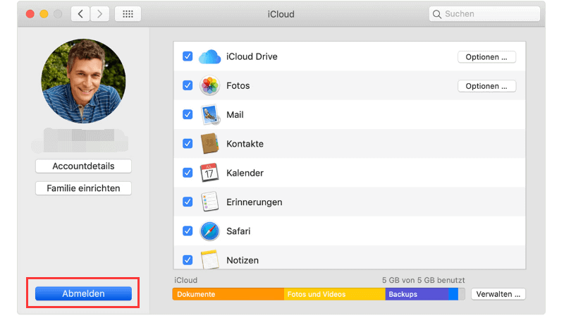 iCloud Account löschen vom Mac