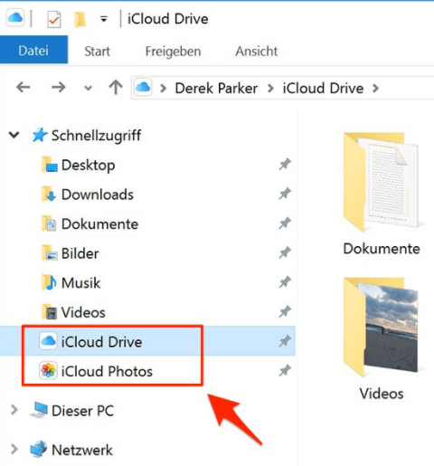 iCloud Fotos im Datei-Explorer Windows