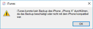 iPhone Backup beschädigt