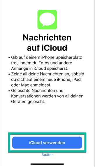 iPhone Nachrichten auf iCloud