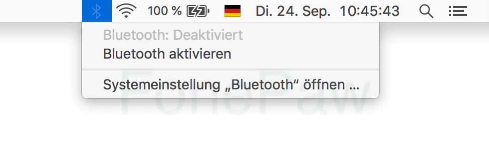 Mac Bluetooth aus- und einschalten
