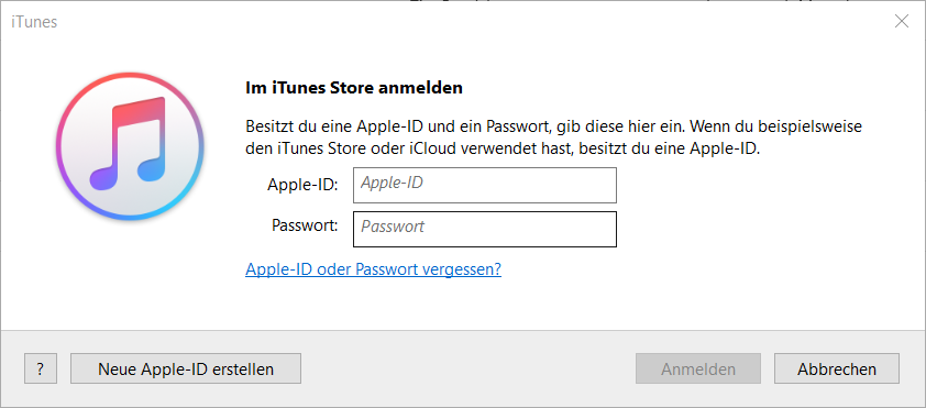 iTunes Passwort