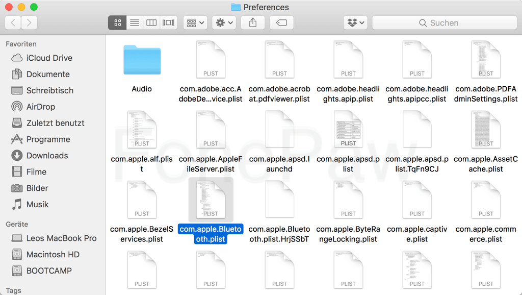 Mac Bluetooth plist-Datei löschen