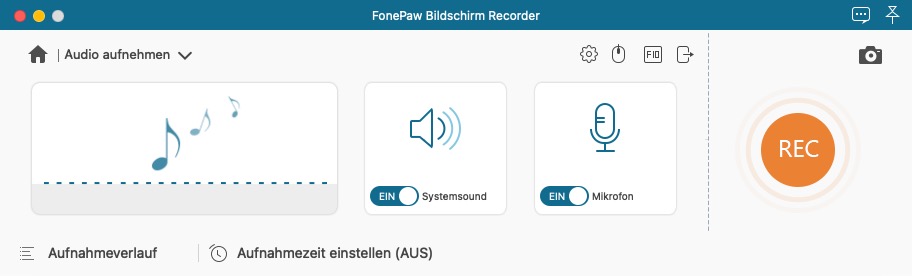 Audio mit Fonepaw aufnehmen Mac