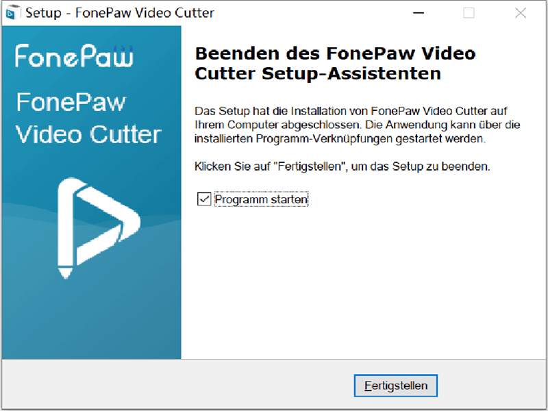 Video Cutter fertigstellen