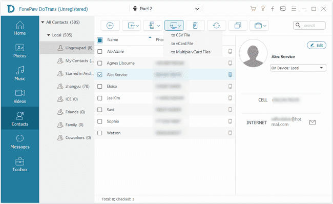 Contacts on DoTrans