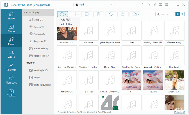 Transfer Music Files from PC to iPad